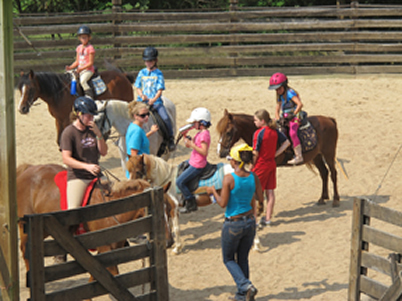 getting ready for a trail ride